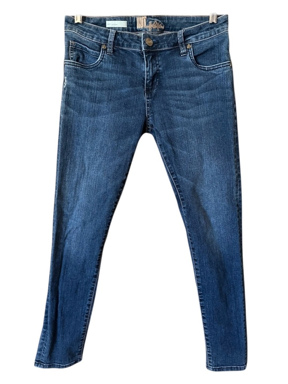 Mid Wash Katy Boyfriend Kut From the Kloth Skinny Jeans - Blue Denim